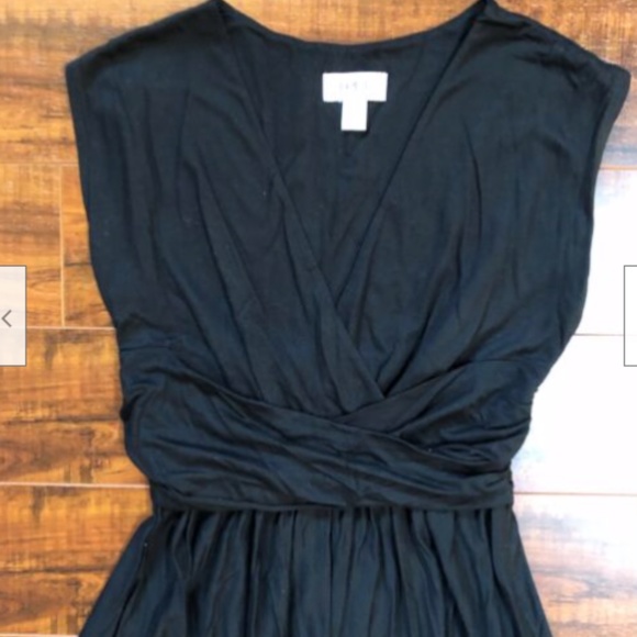 ANN TAYLOR LOFT Black Sleeveless Ruched Dress - Picture 6 of 13